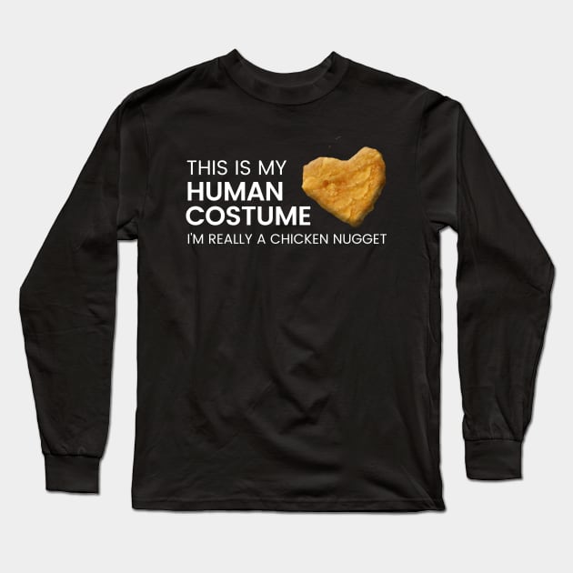 Human Costume Chicken Nugget Long Sleeve T-Shirt by Walkowiakvandersteen